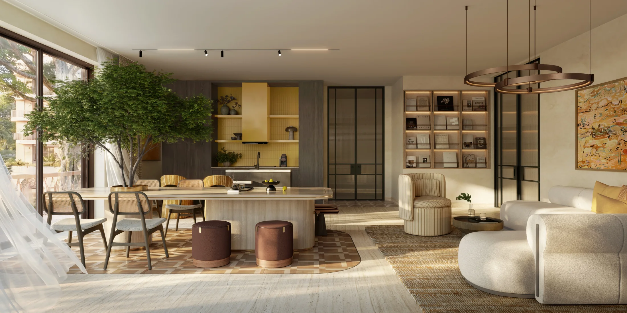 Architectural rendering of the planned multipurpose room at The Canopies at Yas Point